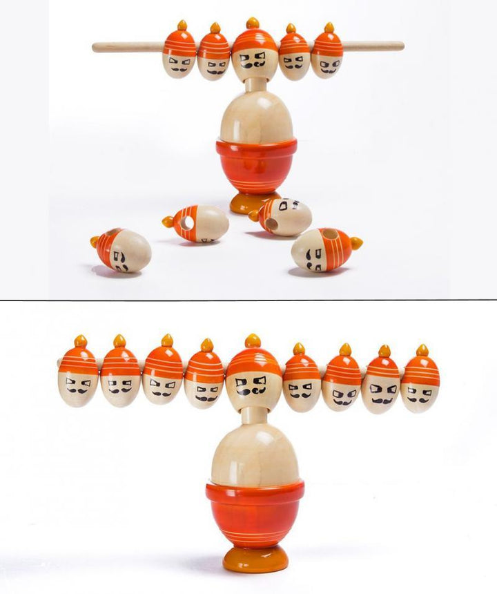 Toys craft titled 'Ravana Balancing Wooden Toy', 2x9x2 inches, by artist Oodees Toys on wood