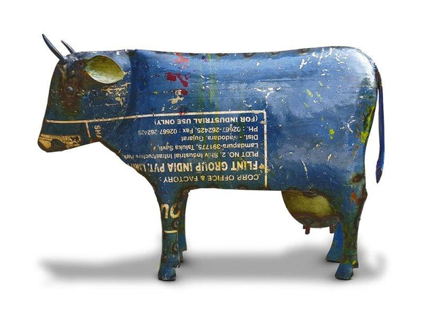 Animals craft titled 'Recycled Iron Cow', 6x12x3 inches, by artist Dekulture Works on Recycled Iron