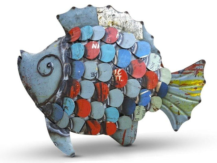 Animals craft titled 'Recycled Iron Fish', 8x10x3 inches, by artist Dekulture Works on Recycled Iron