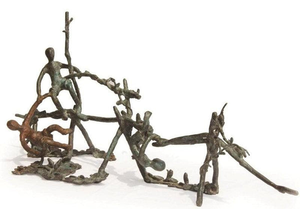 Figurative sculpture titled 'Rhythm 10', 9x22x8 inches, by artist Mrinal Kanti on Bronze