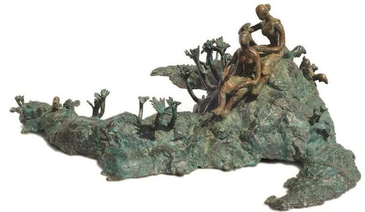 Figurative sculpture titled 'Rhythm 4', 16x24x10 inches, by artist Mrinal Kanti on Bronze