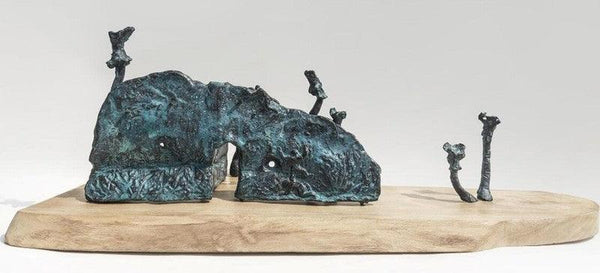 Figurative sculpture titled 'Rhythm 6', 13x34x12 inches, by artist Mrinal Kanti on Bronze