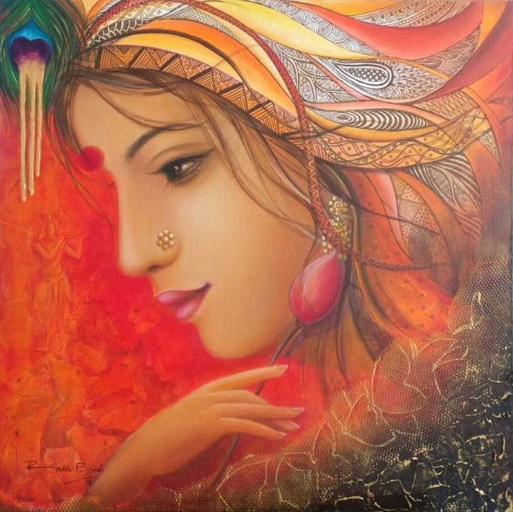 Religious acrylic painting titled 'Roopshree', 30x30 inches, by artist Rakhi Baid on Canvas