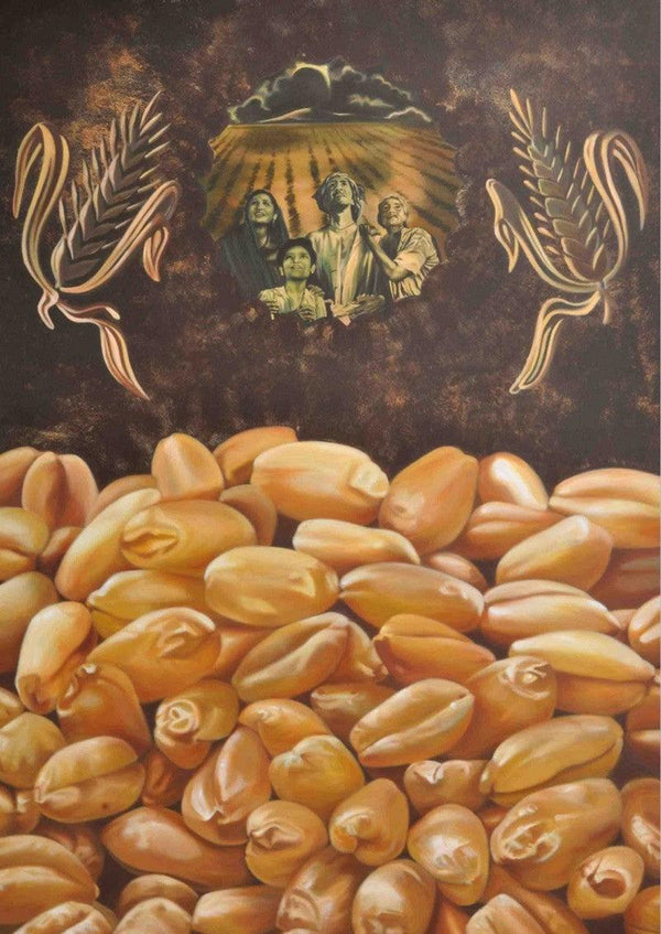 Fantasy mixed media painting titled 'Roti', 84x60 inches, by artist Bhavesh Patel on Canvas