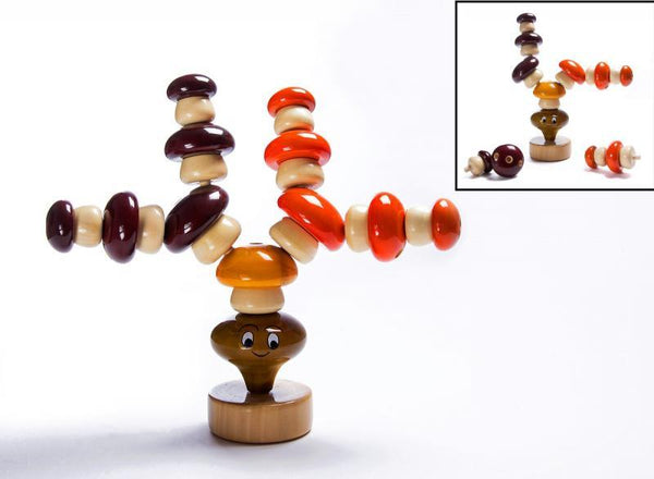 Toys craft titled 'Rufaro Stacking Wooden Toy', 6x2x2 inches, by artist Oodees Toys on wood