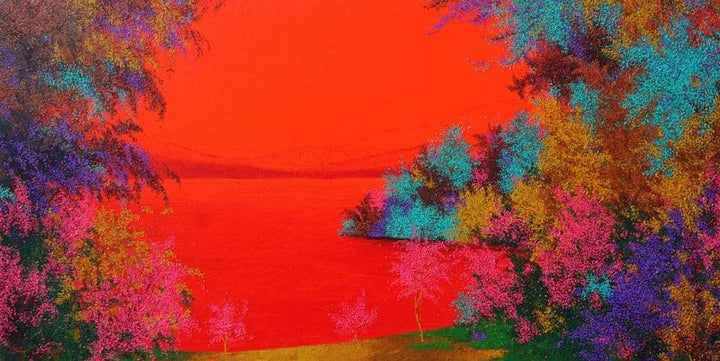 Sacred Lake painting by Pardeep Singh