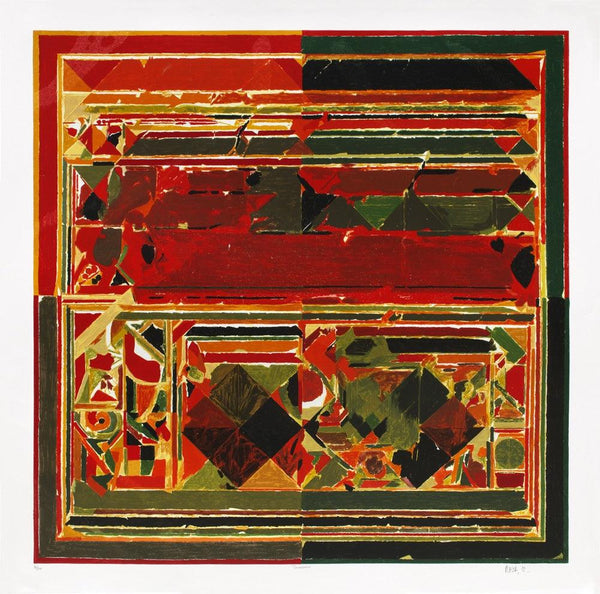 Abstract serigraphs painting titled 'Saurashtra', 60x60 inches, by artist S. H. Raza on Paper