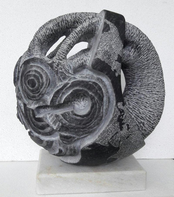 Figurative sculpture titled 'Save The Tree', 13x13x7 inches, by artist Nema Ram on Black Marble