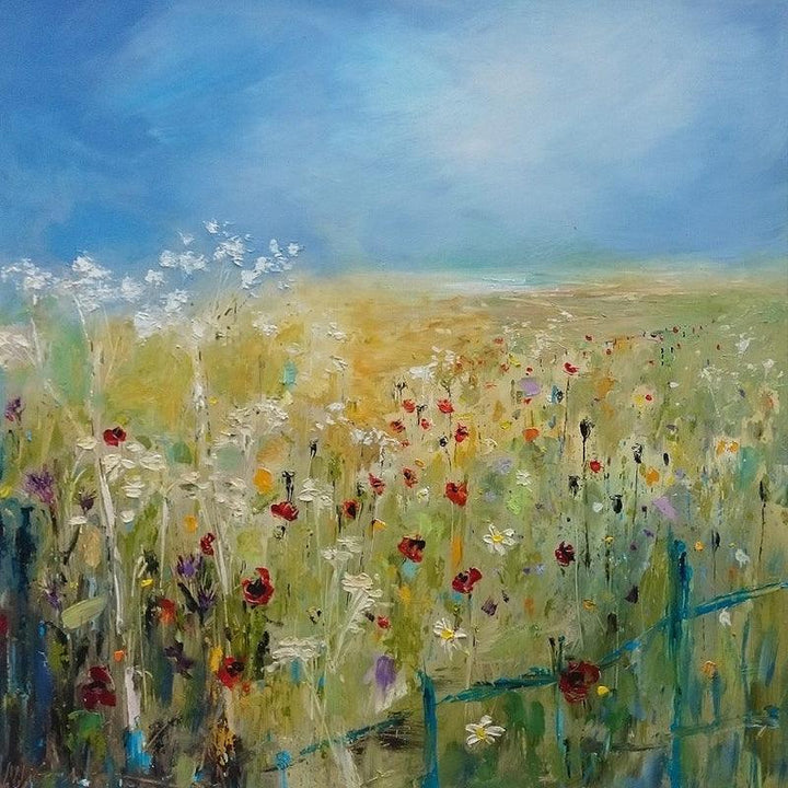 Nature oil painting titled 'Scent Of Summer', 32x32 inches, by artist Libbi Gooch on Gesso Board