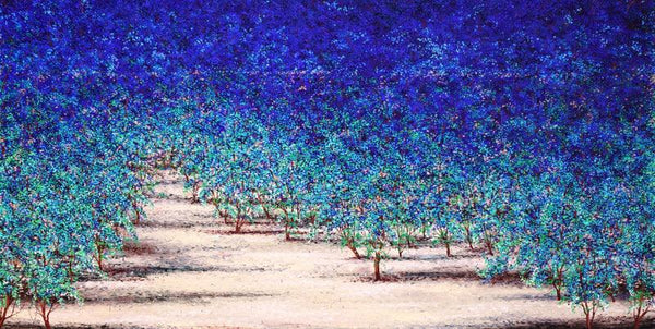 Nature oil painting titled 'Sea Greens', 36x72 inches, by artist Pardeep Singh on Canvas