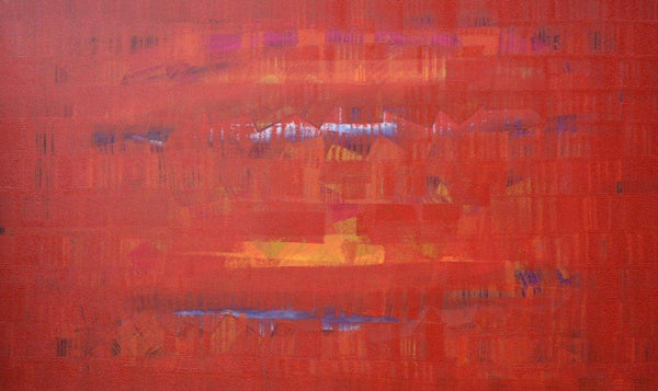 Abstract oil painting titled 'Search Of Eternity 22', 36x60 inches, by artist Raghu Neware on Canvas