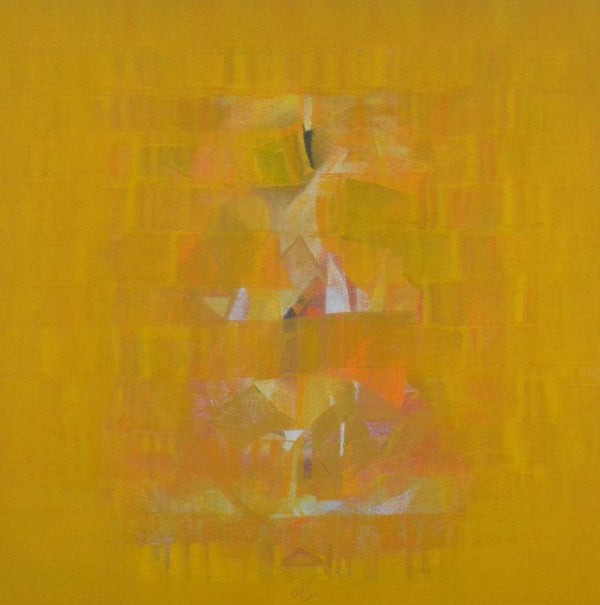 Abstract oil painting titled 'Search of Eternity 37', 40x40 inches, by artist Raghu Neware on Canvas