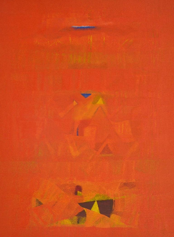 Abstract oil painting titled 'Search Of Eternity 56', 40x29 inches, by artist Raghu Neware on Canvas