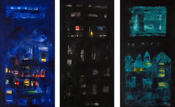 Serenity In Darkness (Triptych) by Arvind Hate | ArtZolo.com