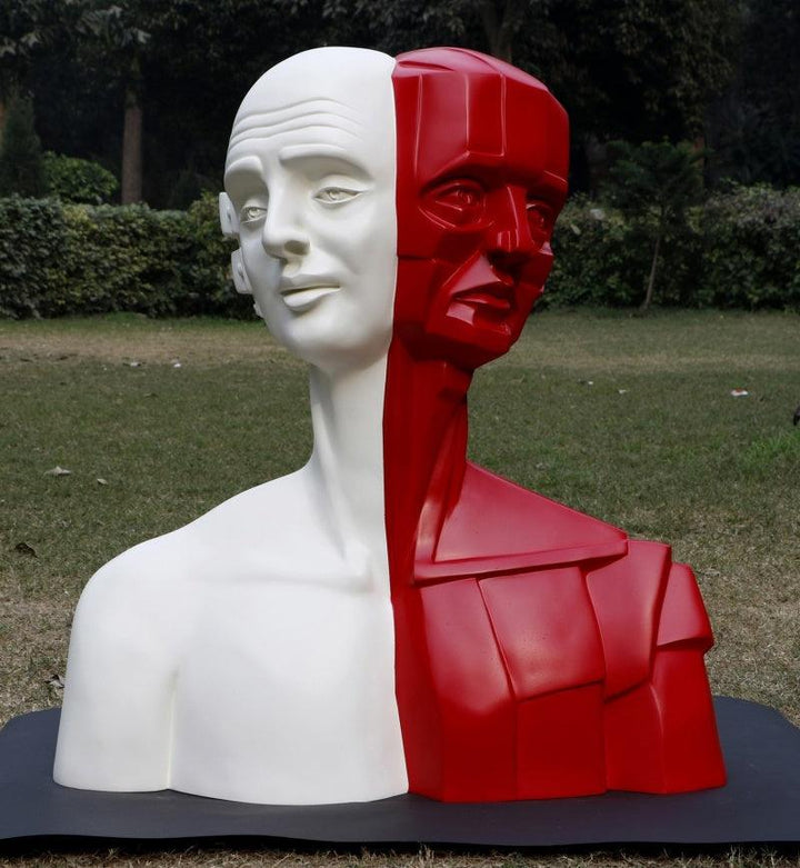 Figurative sculpture titled 'Shades Of Life 2', 29x12x31 inches, by artist Vivek Kumar on Fiberglass