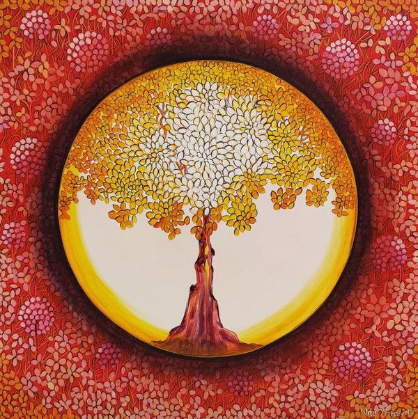 Nature acrylic painting titled 'Shades Of Life', 30x30 inches, by artist NITU CHHAJER on Canvas