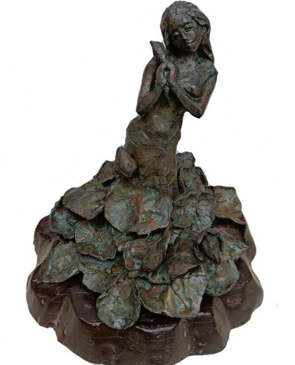 Figurative sculpture titled 'Sharnna', 15x15x14 inches, by artist Chaitali Chanda on Bronze