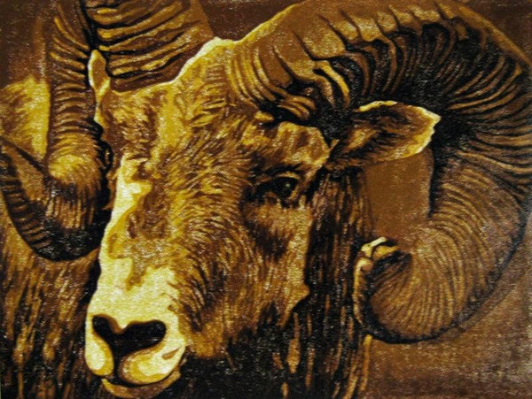 Animals printmaking titled 'Sheep 5', 22x32 inches, by artist Nandini Pantawane on Paper