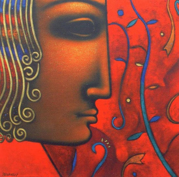 Religious acrylic painting titled 'Shiv 5', 36x36 inches, by artist Sanjay Bhalerao on Canvas