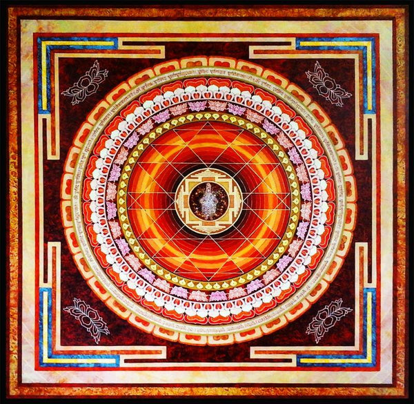 Motivational acrylic painting titled 'Shree', 48x48 inches, by artist Ajay Meshram on Canvas