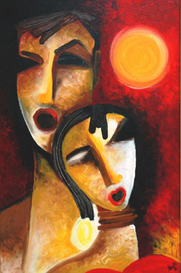 Figurative acrylic painting titled 'Singers', 30x20 inches, by artist Shuchi Khanna on Canvas