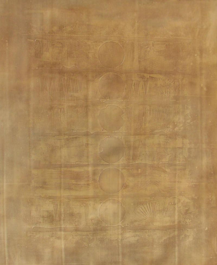 Abstract acrylic painting titled 'Solid Golden Abstract Ii', 42x48 inches, by artist Mohit Bhatia on Canvas