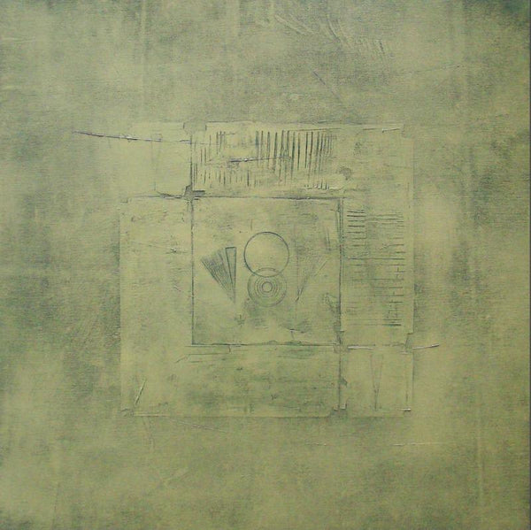 Abstract acrylic painting titled 'Solid Green Abstract I', 36x36 inches, by artist Mohit Bhatia on Canvas