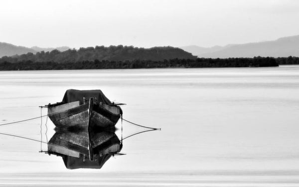 Abstract photography titled 'Solo Boat', 11x18 inches, by artist Vaibhav Kadam on