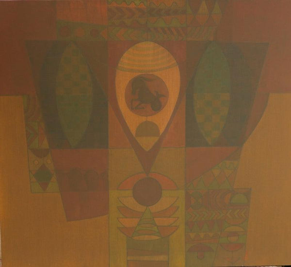 Abstract acrylic painting titled 'Song Of Life 9', 36x22 inches, by artist Digambar Gawali on Canvas