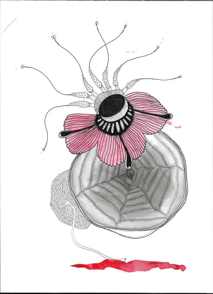 Nature archival ink drawing titled 'Soul Portrait Ii 1', 12x8 inches, by artist Shikha Baheti on acid free paper