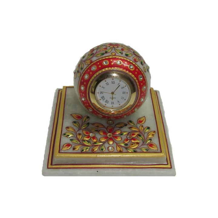 Lifestyle craft titled 'Square Table Watch', 4x4x4 inches, by artist Ecraft India on Marble