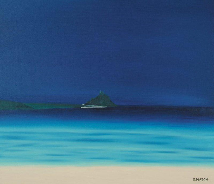 Seascape oil painting titled 'St Michaels Mount 1', 20x24 inches, by artist SIMON MASON on Canvas