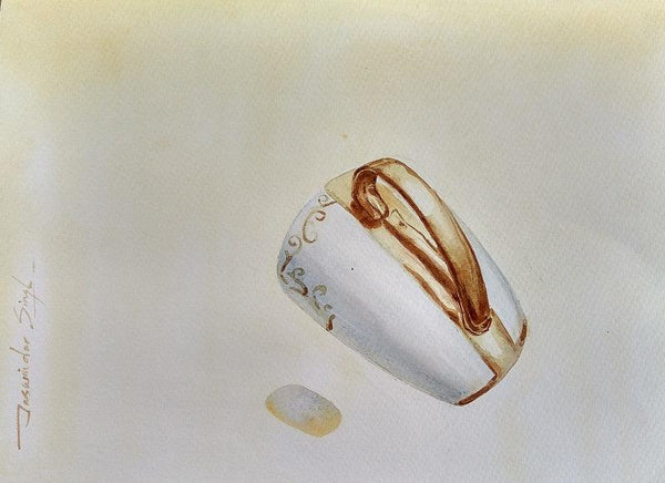 Still-life watercolor painting titled 'Still Life 5', 15x11 inches, by artist Jaswinder Singh on Paper