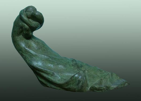 Figurative sculpture titled 'Storm', 16x20x12 inches, by artist Somnath Chakraborty on Bronze