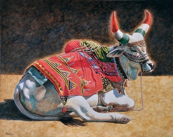 Animals acrylic painting titled 'Strength And Elegance', 24x30 inches, by artist Gopal Nandurkar on Canvas Board