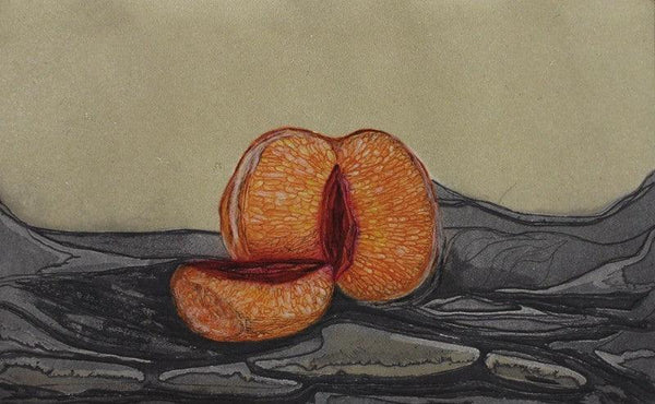 Erotic printmaking titled 'Supplements 7', 5x8 inches, by artist Pranoti Malkute on Paper