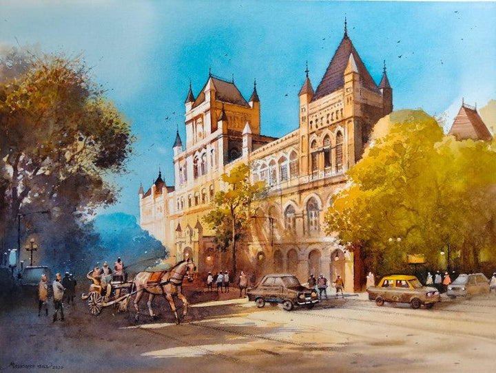 Cityscape watercolor painting titled 'Tanga', 22x30 inches, by artist NanaSaheb Yeole on Paper