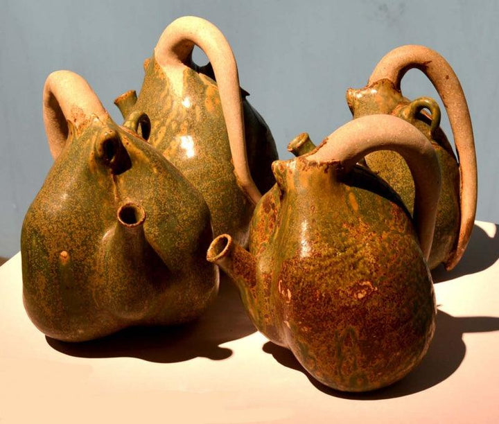 Pots/Vessels sculpture titled 'Tea Pot', 9x9x4 inches, by artist Triveni Tiwari on Ceramic