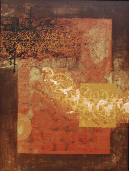 Abstract mixed media painting titled 'Textured Abstract II', 48x36 inches, by artist Sidharth Pansari on Canvas