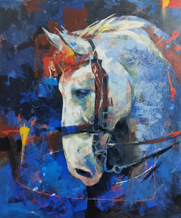 Animals acrylic painting titled 'The Aesthetic Of Energy 17', 36x30 inches, by artist Ashis Mondal on Canvas