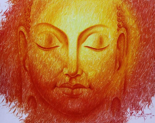 Religious oil painting titled 'The Divine Light', 48x60 inches, by artist Prince Chand on Canvas