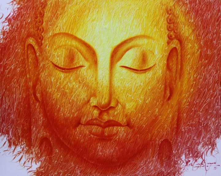 Religious oil painting titled 'The Divine Light', 48x60 inches, by artist Prince Chand on Canvas