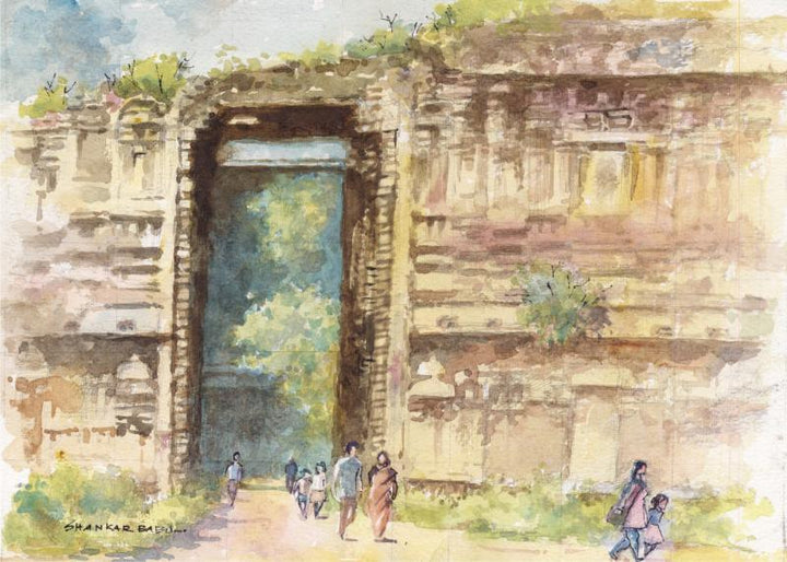 Nature watercolor painting titled 'The Grand Entrance', 10x14 inches, by artist Sankara Babu on Paper