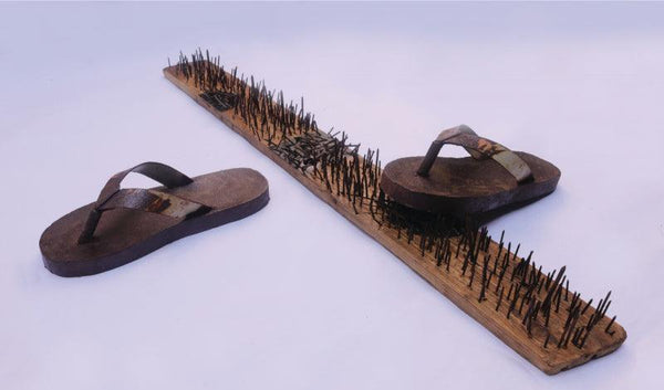 contemporary sculpture titled 'The People Power', 11x9x7 inches, by artist Chintada Eswararao on Iron, Wood, Rust