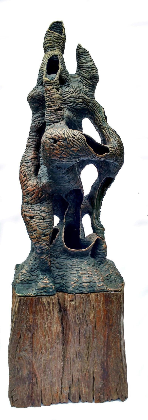 Abstract sculpture titled 'The Pinch Of Life', 30x18x12 inches, by artist Vivek Das on Bronze