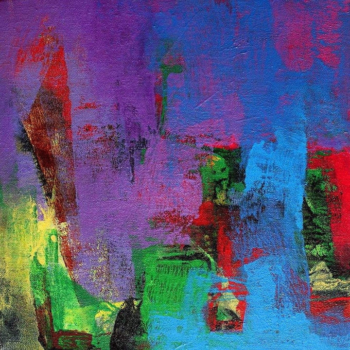 Abstract acrylic painting titled 'The Purple Touch', 12x12 inches, by artist Siddhesh Rane on Canvas