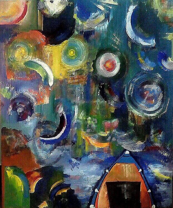 Abstract acrylic painting titled 'The Quest ', 36x30 inches, by artist Nishant Mishra on Canvas