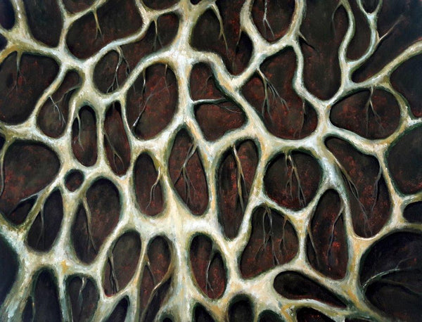 Nature acrylic painting titled 'The Roots', 21x27 inches, by artist Seby Augustine on Canvas