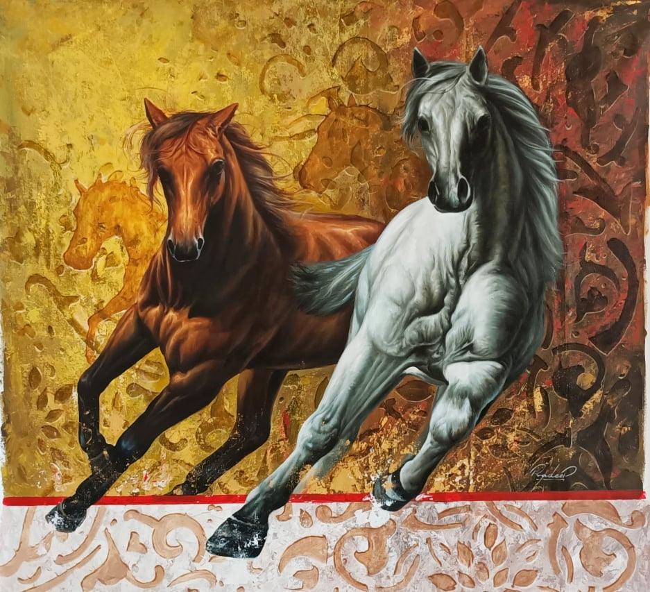 Oil outlets Painting-Horse (sold)