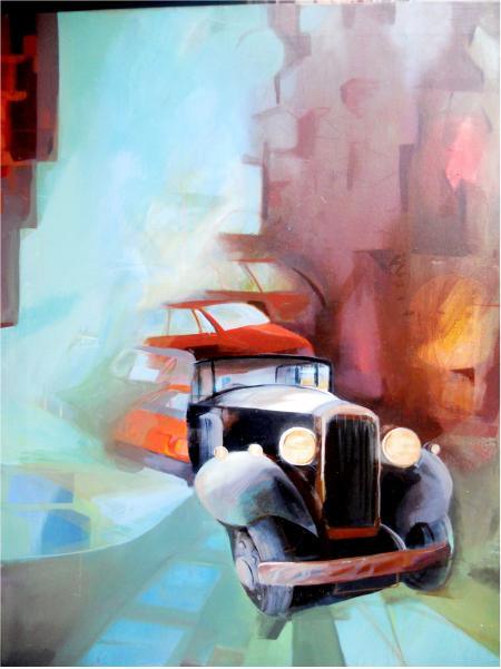 Lifestyle acrylic painting titled 'The Sun Light', 48x36 inches, by artist Jyotirmoy Bhuyan on Canvas